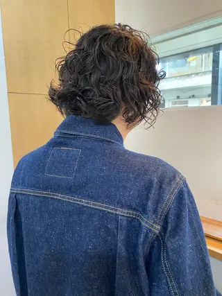 ミディアム パーマ メンズ 森貴裕/ベージュ/ パーマ/オリーブのヘアスタイル