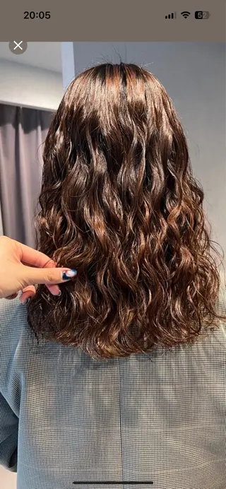 ミディアム デジタルパーマ/ 艶カラー/神野楓のヘアスタイル