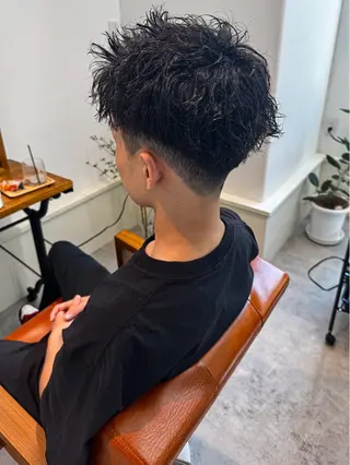 ショート パーマ メンズ amule hair ✂️山本　丈則✂️のヘアスタイル