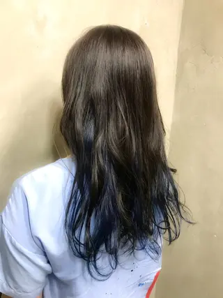 ロング カラー パーマ 🌈髪質改善💕 縮毛矯正✨青木まで✨のヘアスタイル