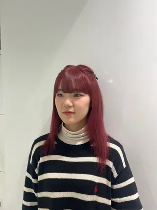 セミロング カラー ヘアアレンジ 🎀Girly艶髪カ ラー🎀Harukaのヘアスタイル