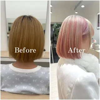 ショート カラー ムラ修正/ ハイトーン💖Riaのヘアスタイル