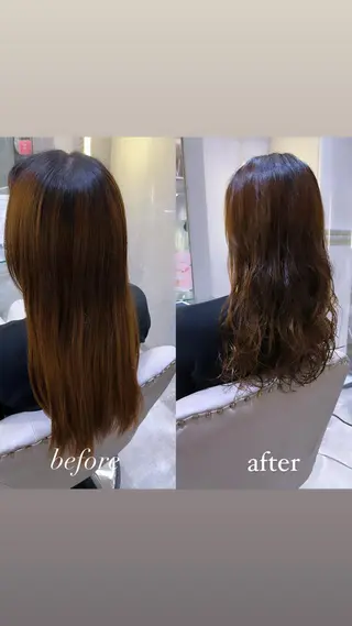 ロング カラー パーマ RIYA❤︎ Aujuaソムリエのヘアスタイル