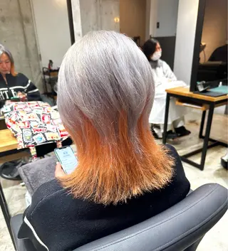 ミディアム カラー ✨髪質改善/ブリーチ /ショート高山のヘアスタイル