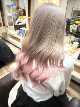 ロング カラー 🌈派手髪ハイトーン 🌈鈴木亮太🌈のヘアスタイル