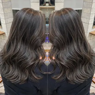 ロング カラー パーマ ヘアアレンジ メンズ キッズ ネイル マツエク・マツパ ハイライト、レイヤー カット/西梅田/中西のヘアスタイル