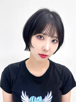 ショート カラー ヘアアレンジ 韓国ボブ・ウルフ🤍 縮毛矯正🤍ひかりのヘアスタイル
