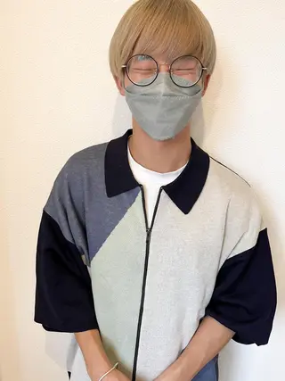 ショート カラー メンズ 似合わせぷつっとボブ 縮毛矯正 久保田彩菜のヘアスタイル