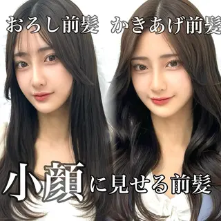 セミロング 前髪顔まわりカット 🌈中村海聖のヘアスタイル