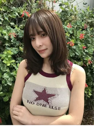 ミディアム カラー 盛れる韓国ヘア🩰/ 透明感カラー/華のヘアスタイル