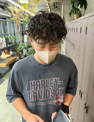 ショート パーマ ナガノリノ /ボブ/ ベージュ/暖色のヘアスタイル