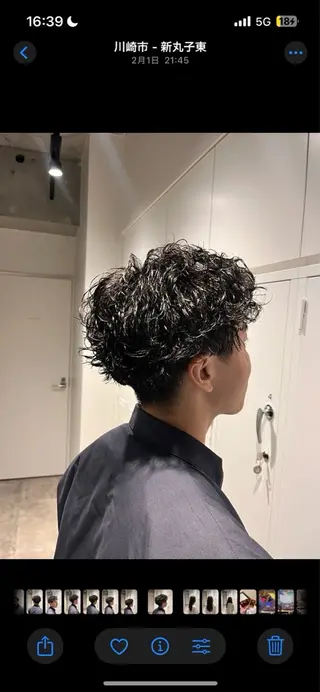 ショート パーマ メンズ fifthパーマ透明 感カラー✨齊藤晋壱朗のヘアスタイル