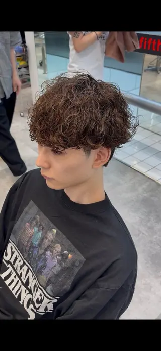 パーマ メンズ 小尾 優然のヘアスタイル