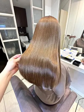 ロング カラー 学割🍒韓国風カット 縮毛矯正市川悟のヘアスタイル