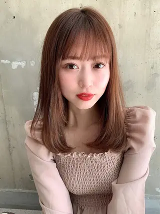 ミディアム 透明感カラー/カット 髪質改善/森栄範のヘアスタイル