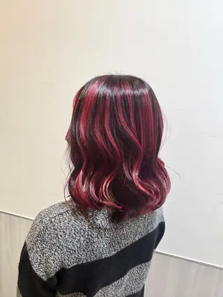 ミディアム カラー 野口 実優のヘアスタイル