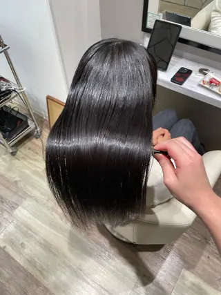 ロング パーマ k-two✨たき艶感 カラー／美髪矯正のヘアスタイル