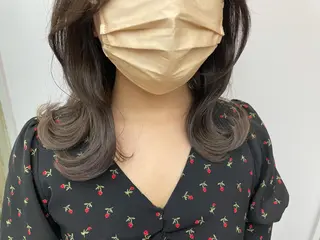 セミロング カラー ヘアアレンジ 前髪顔周り✂️店長 ❤️アマミヤ❤️のヘアスタイル
