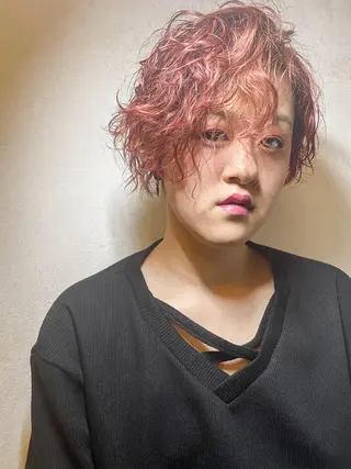 ショート カラー パーマ ✴︎ヒラガカナ✴︎ ECLAT HAIRのヘアスタイル