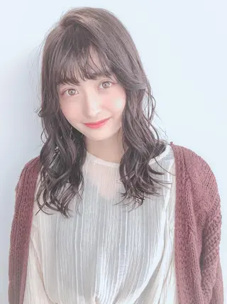 ミディアム カラー パーマ ヘアアレンジ 美髪矯正 Rioのヘアスタイル