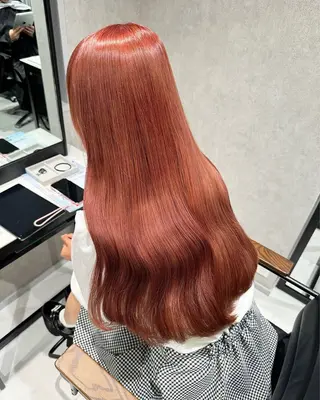 カラー はなび/まつパ👀 /暖色カラー🩷のヘアスタイル