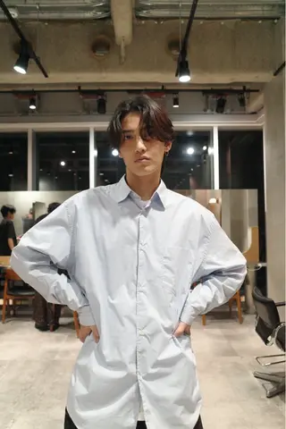 ミディアム カラー パーマ 山口 ヒロトのヘアスタイル