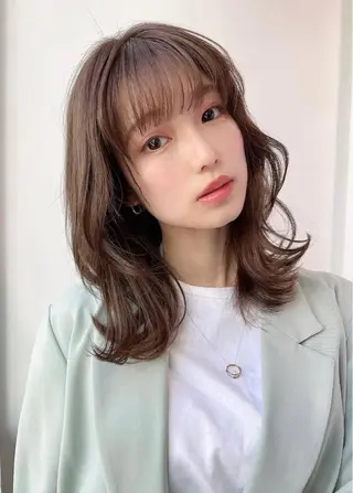 ミディアム カラー ヘアアレンジ 透明感ラベンダー💗 SHOのヘアスタイル