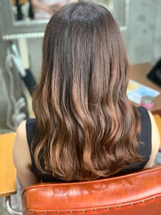 ロング 縮毛矯正/韓国ヘア /ブリーチ/柴山のヘアスタイル