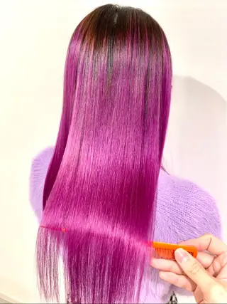 セミロング クセ、艶にお悩みの方 ブリーチ毛にも縮毛可のヘアスタイル