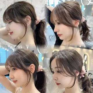 セミロング カラー 新宿/韓国風レイヤー 髪質改善/渋谷直樹のヘアスタイル