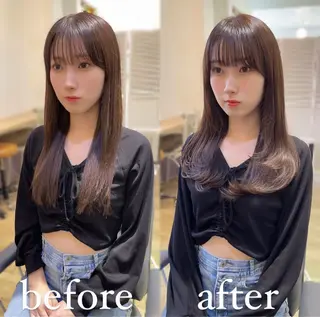 ロング カラー 大人可愛い透明感🌟 小顔・韓国髪🌟野中のヘアスタイル