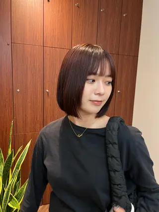 ショート カラー ボブパーマ/パーマ ウルフパーマのヘアスタイル