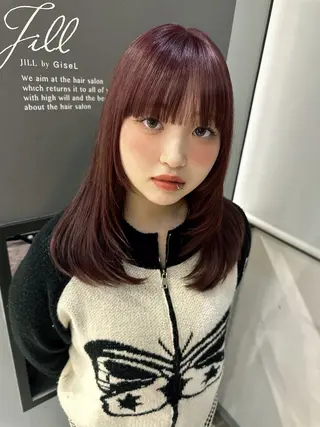 ミディアム カラー GiseL宗像所属・GiseL宗像 HiROEのヘアスタイル