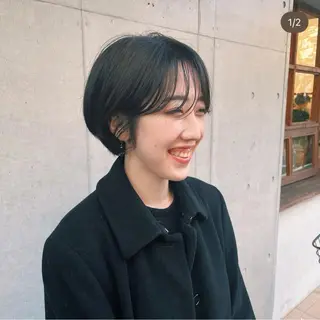 ショート ポミエ恵比寿所属・ショートウルフくせ毛 お任せくださいのヘアスタイル