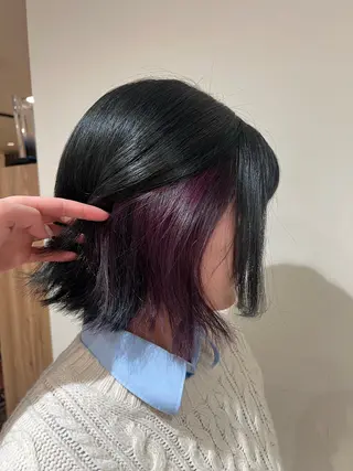 ミディアム ナチュラル/インナー /牧野 佑菜のヘアスタイル