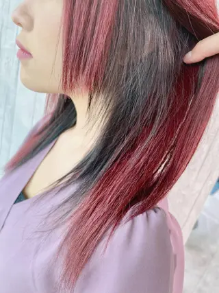 セミロング カラー EMANON新宿南口所属・🦄中性ウルフ ☁️Shiori🦄のヘアスタイル