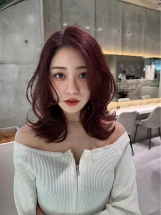 セミロング カラー Hiroki 韓国ヘア🇰🇷のヘアスタイル