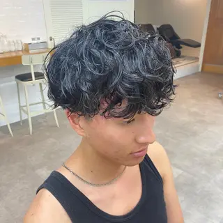 パーマ メンズ シャドウパーマ/ 波巻パーマYu-Kiのヘアスタイル