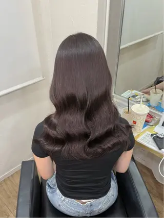 セミロング カラー ヘアアレンジ 茶屋町/ワンカラー RAN　モデル募集中のヘアスタイル