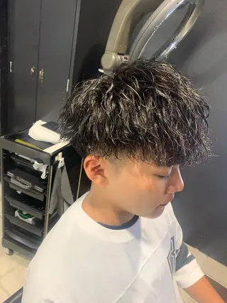 ショート メンズ メンズパーマ/難波/ 心斎橋　室園亮佑のヘアスタイル