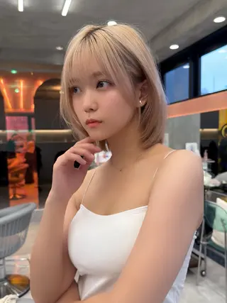 ミディアム カラー Lond strada 心斎橋所属・🍀小川大輔🍀 ボブ/ブリーチ🥇のヘアスタイル