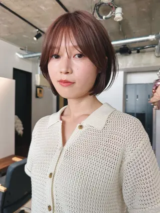 ショート カラー パーマ 🫧小顔×似合わせ× 透明感カラー🫧のヘアスタイル