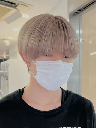 ショート カラー メンズ パーマ/カラー ブリーチ/廣田歩のヘアスタイル