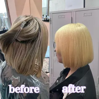 ミディアム カラー ハイトーン/ウルフ /エクステ/ましろのヘアスタイル