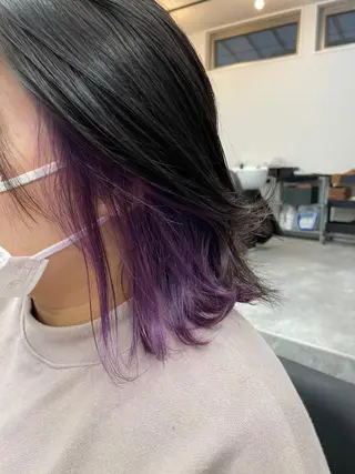 セミロング カラー パーマ メンズ ヘアアレンジ ネイル マツエク・マツパ アイブロウ カラー特化サロン大阪 ルービック江坂/新城のヘアスタイル