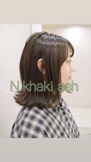 セミロング カラー 斉藤 貴也のヘアスタイル