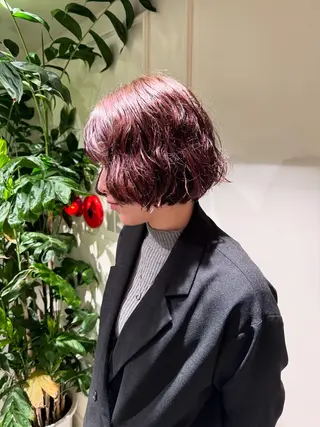 ショート カラー パーマ 透明感カラー/パーマ 蓮沼実奈のヘアスタイル