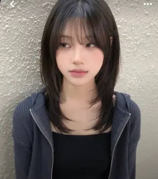 セミロング カラー RIN／韓国ヘア レイヤーカットのヘアスタイル