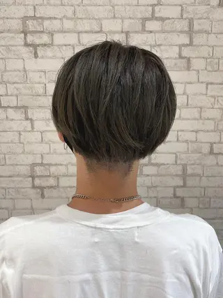 ショート カラー ヘアアレンジ メンズ ブリーチなし艶カラー 東家のヘアスタイル