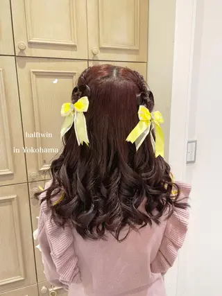 ミディアム ヘアアレンジ エクステ/ハイトーン 🐏☁️miminaのヘアスタイル